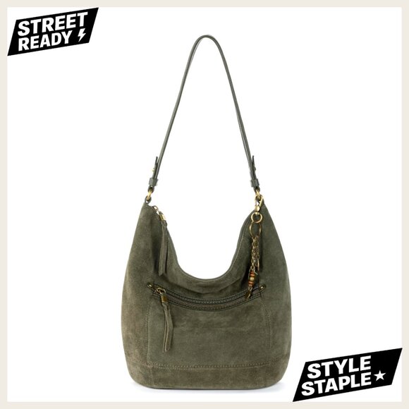 Large Leather Hobo Bag with Zipper Pockets for Everyday Travel
